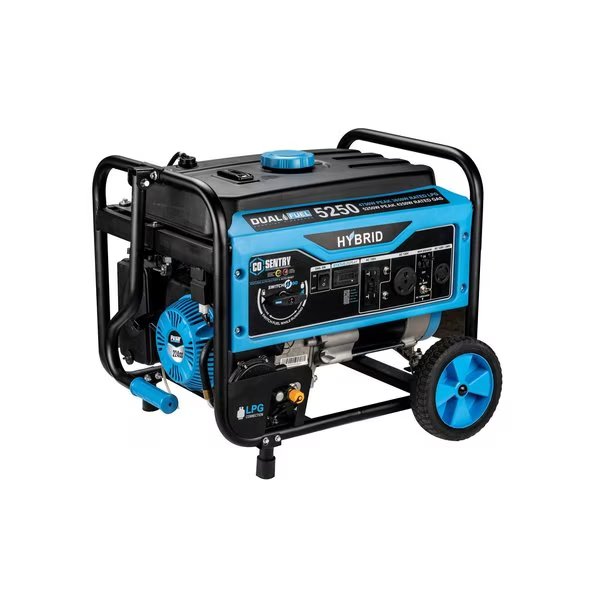 Portable Generator, Gasoline/Liquid Propane, 4,250 W/3,850 W Rated, 5,250 W/4,750 W Surge, 120V AC, Pulsar, Mfr#: PG5250BCO